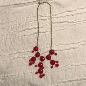 J Crew Red Bauble Necklace